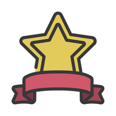 Yıldız Kurdele simgesi, vektör illüstrasyon grafik tasarımı