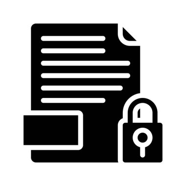 Belge Güvenlik simgesi, vektör illüstrasyonu 