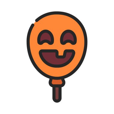Cadılar Bayramı Balonu Web simgesi vektör illüstrasyonu