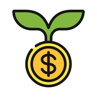 Para Büyüme simgesi, vektör illüstrasyon tasarımı