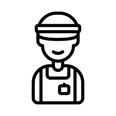 Çalışan Erkek Web simgesi düz dizayn, vektör illüstrasyonunu kaydet