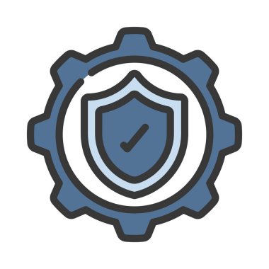 Koruma Ayarları simgesi, vektör illüstrasyonu