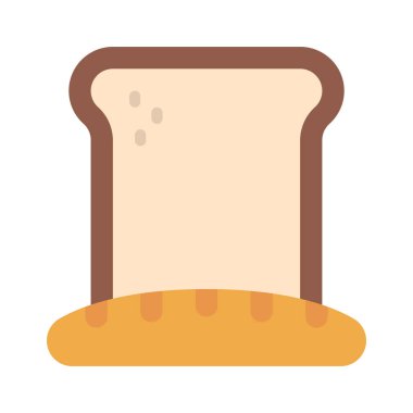 yemek, ekmek simgesi, düz stil