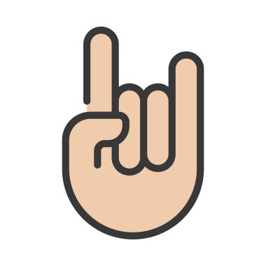 Boomers Rock and Rollers Simgesi Basit Vektör İllüstrasyonu