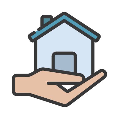 Ev simgesi, vektör illüstrasyonunu ver   