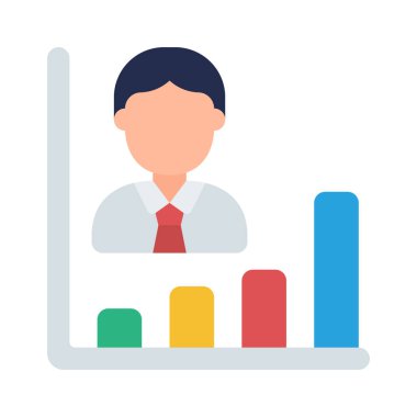 business Personel Çubuğu Grafik simgesi, vektör illüstrasyonu