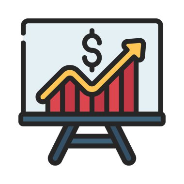  Finansal Büyüme web simgesi vektör illüstrasyonu