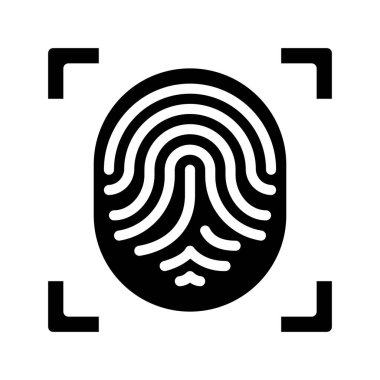 Biyometrik koruma simgesi vektör çizimi