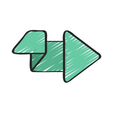 Beyaz arkaplanda ok Banner simgesinin vektör illüstrasyonu 