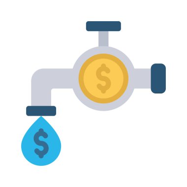 Sıvı Fon Simgesi Basit Vektör İllüstrasyonu