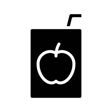 Apple Juice Box Web simgesi vektör illüstrasyonu