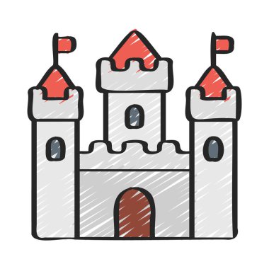 Castle Building web simgesi vektör çizimi