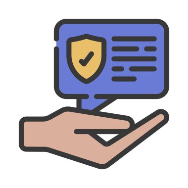 Sigorta Danışmanlık simgesi, vektör illüstrasyonu basit tasarım