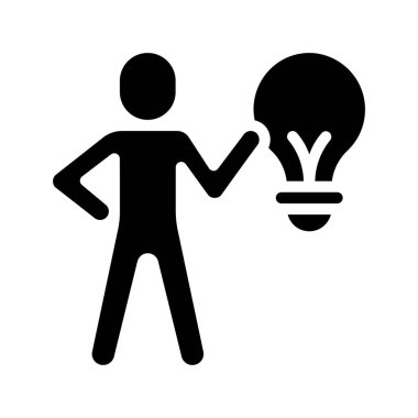 Fikir Kişi web simgesi vektör illüstrasyonu