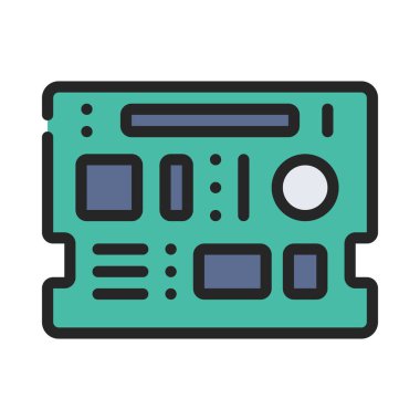 Devre Tahtası simgesi basit düz illüstrasyon