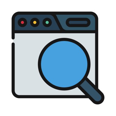 Web sayfası arama simgesi, vektör illüstrasyonu basit tasarım