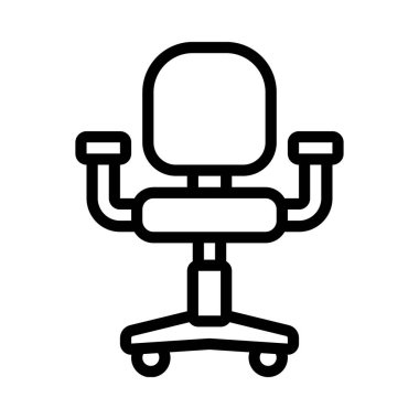 ofis sandalyesi ikon vektör illüstrasyonu