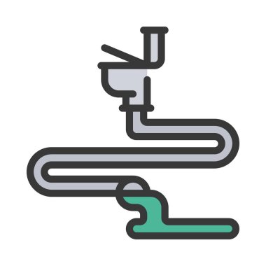 Kanalizasyon Sistemi Web ikonu vektör çizimi