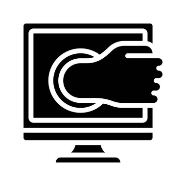 Bilgisayar Çıkış Kol simgesi, vektör illüstrasyonu 