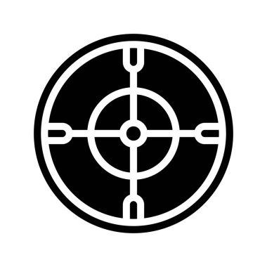 Silah Dürbünü Simgesi Basit Vektör İllüstrasyonu