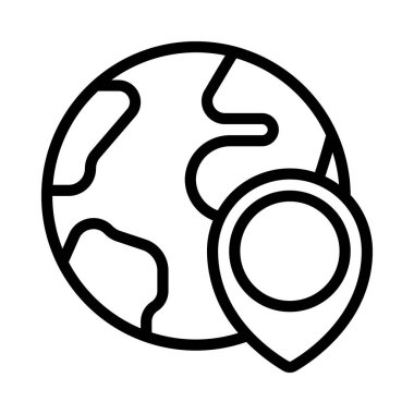 Dünya resimleme arka planında konum pin simgesi 