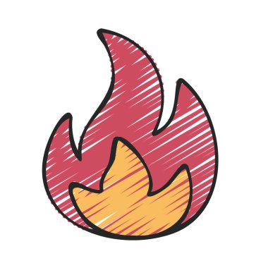 Alev Simgesi Basit Vektör İllüstrasyonu