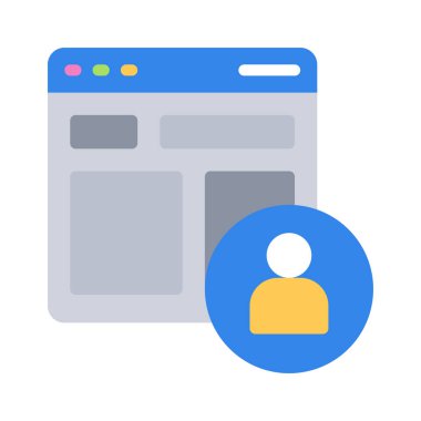 Kullanıcı Test Web Sitesi Web simgesi vektör illüstrasyonu