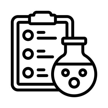 Test Raporu web simgesi düz tasarım, vektör illüstrasyonu