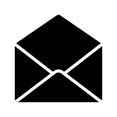 Beyaz arkaplanda zarf simgesi, vektör illüstrasyonu 