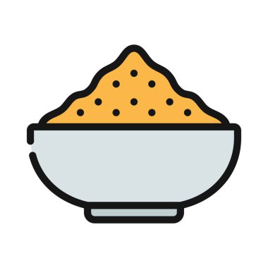 Zerdeçal Bowl web simgesi vektör illüstrasyonu