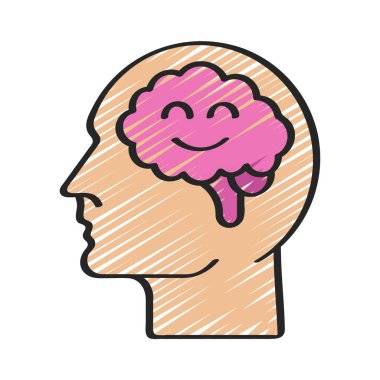 Mutlu Zihinsel Durum simgesi basit vektör illüstrasyonu