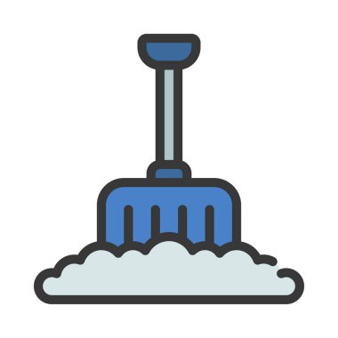 Kar küreği ağ ikonu vektör illüstrasyonu