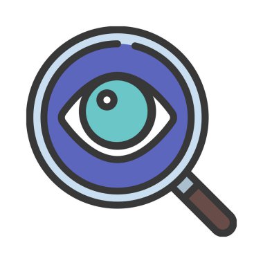 Retina arama simgesi, vektör illüstrasyonu  