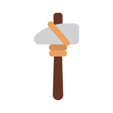 Mağara Adamı Çekiç Simgesi Basit Vektör İllüstrasyonu