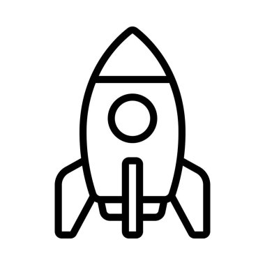Uzay roketi simgesi, vektör çizimi  