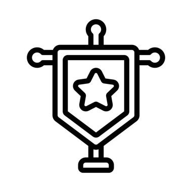 Flag Pole web simgesi vektör illüstrasyonu