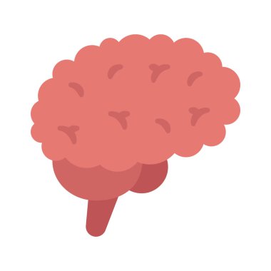 Beyaz arkaplanda beyin vektör simgesi 