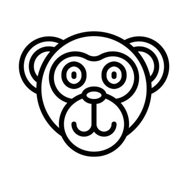 şirin maymun çizgi film ikonu vektör illüstrasyon grafik tasarımı