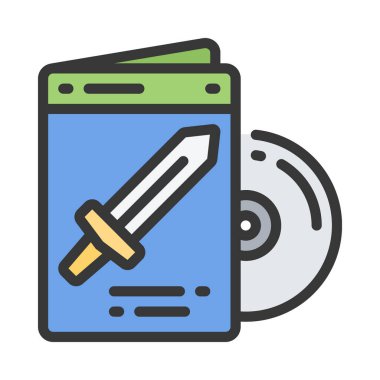 RPG Oyun Diski simgesi, vektör illüstrasyonu basit tasarım