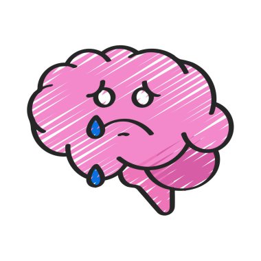 Üzgün Beyin Ağı ikon vektör çizimi