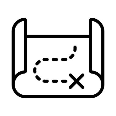 Kazı Haritası simgesi, vektör illüstrasyonu basit tasarım