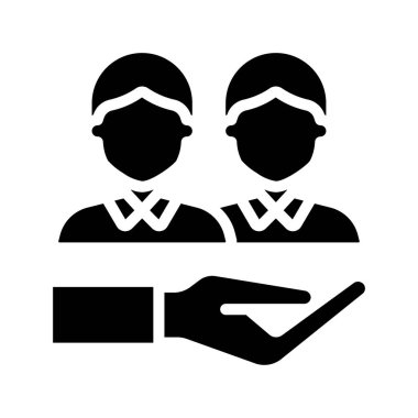 Çalışan Desteği düz simgesi, vektör illüstrasyonu 