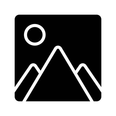 Peyzaj Resimleri düz simge, vektör illüstrasyonu 