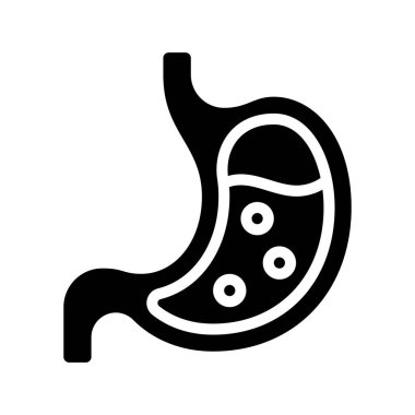 Mide düz simgesi, vektör illüstrasyonu 