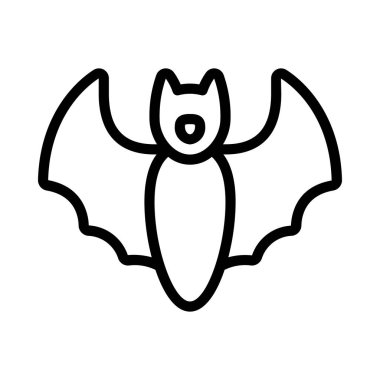 yarasa yassı simgesi, vektör illüstrasyonu.  
