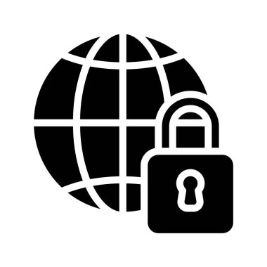 İnternet Güvenlik Kilidi simgesi çizimi 