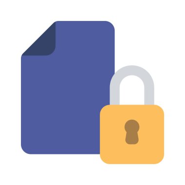 Kilitli Belge simgesi, vektör illüstrasyonu 