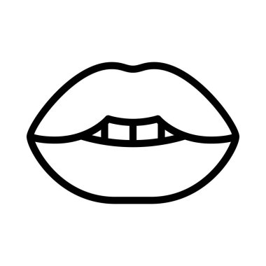 Dişi dudak ikonu. vektör illüstrasyonu.