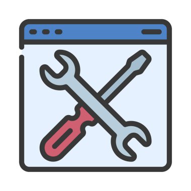 Web sitesi bakım simgesi, vektör illüstrasyonu basit tasarım