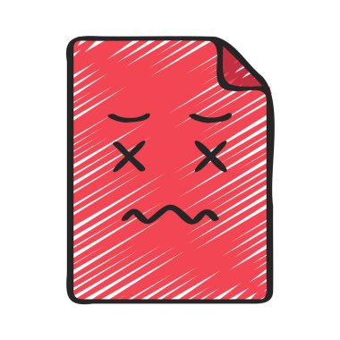 Üzgün Yüz Belgesi simgesi, vektör illüstrasyonu 